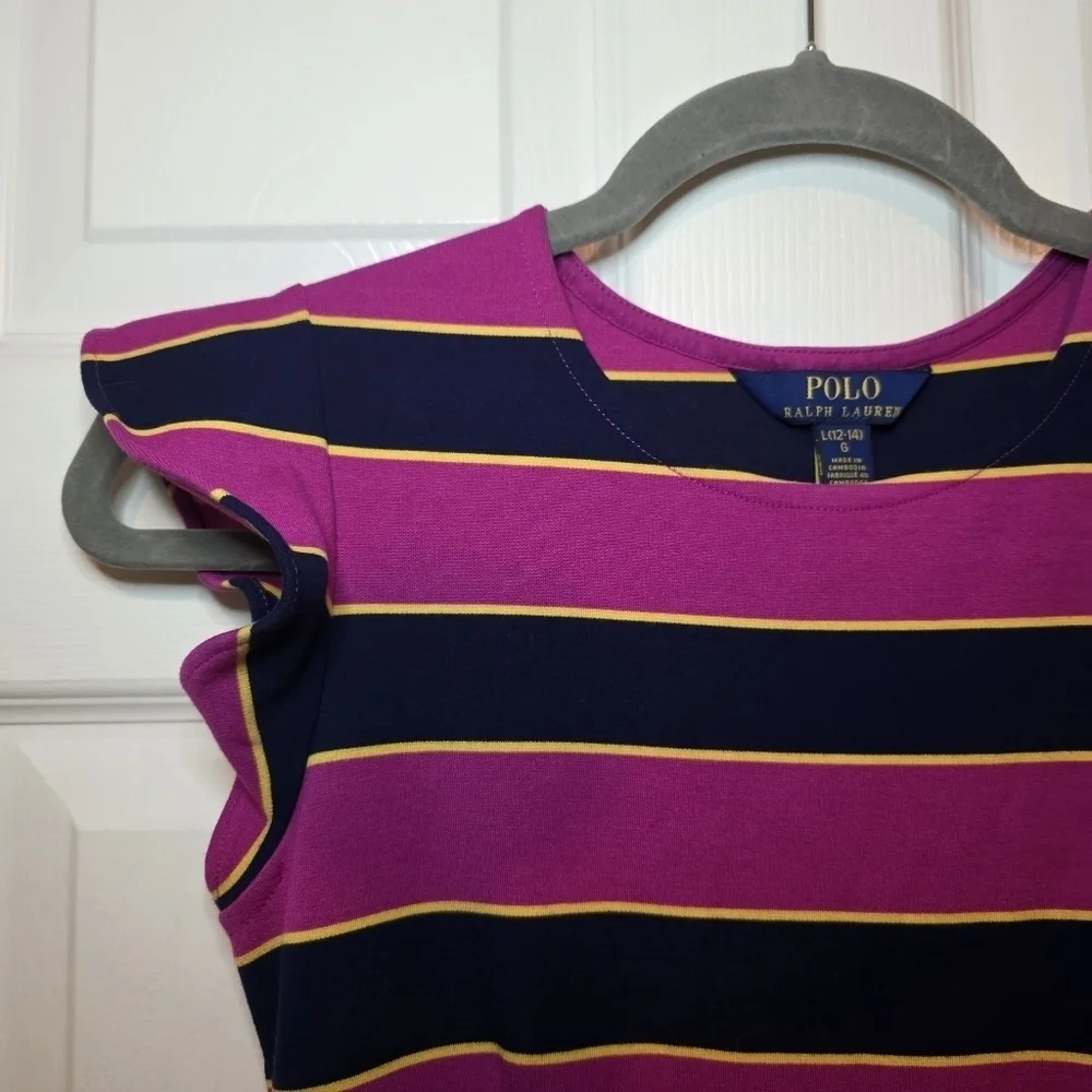 Polo Ralph Lauren Stripe Girls Dress Sz L